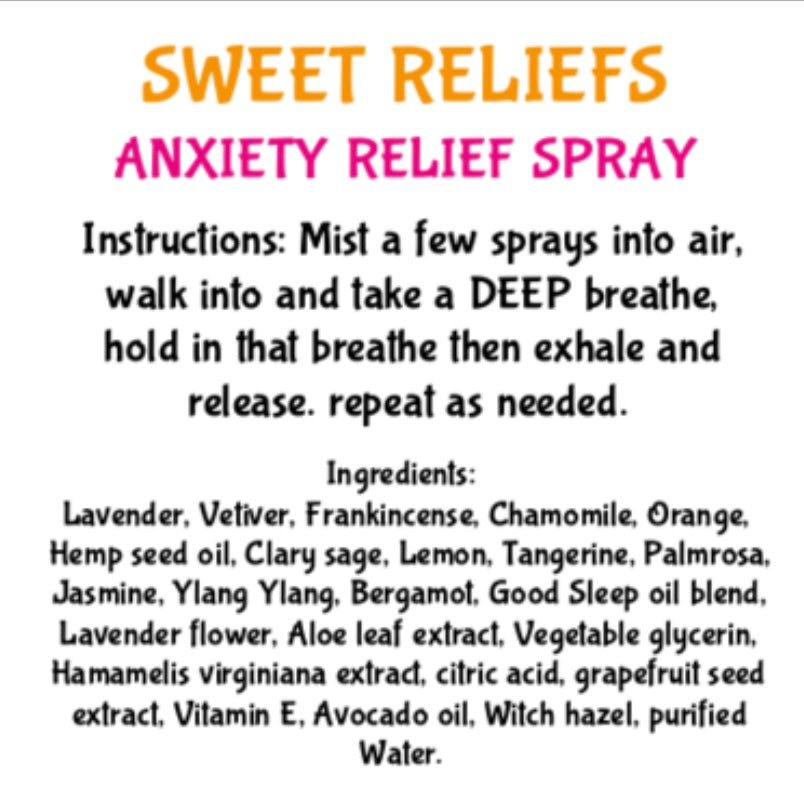 Sweet Reliefs Anxiety Spray
